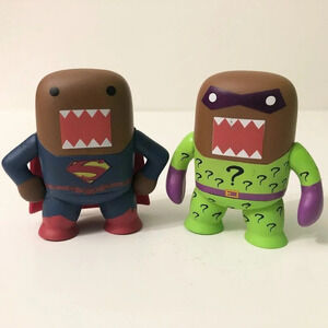Mini Figure DC Comics Domo Superman and Riddler  Costumed Vinyl Figure Toy